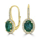 3.56tct Emerald Earring with 0.48tct Diamonds set in 18K Yellow Gold