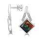 4.39tct Ammolite Earring with 0.26tct Diamonds set in 14K White Gold