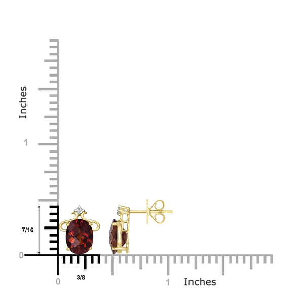 2.04tct Citrine Earring with 0.03tct Diamonds set in 14K Yellow Gold