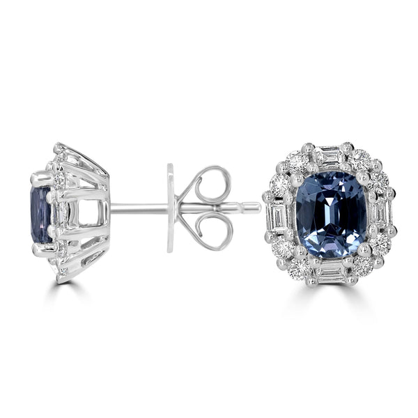 1.15tct Spinel Earring with 0.43tct Diamonds set in 14K White Gold