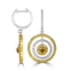 0.48tct Orange Diamond Earring with 2.49tct Diamonds set in 14K Two Tone Gold