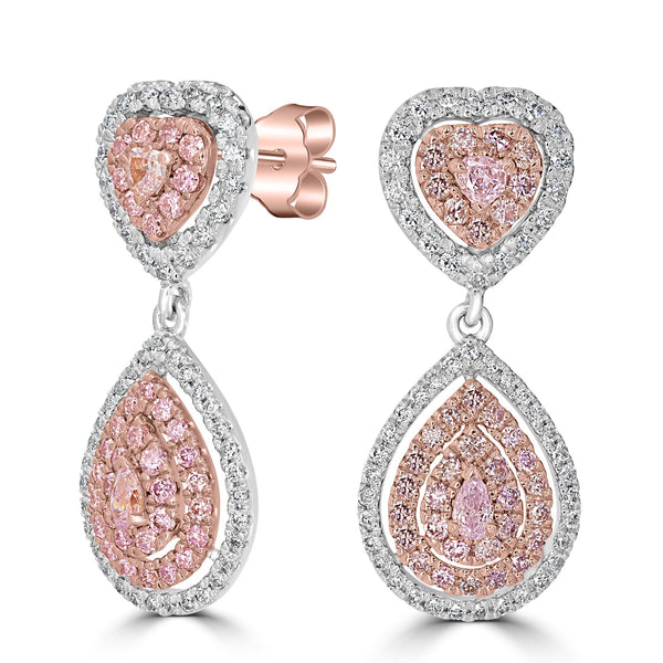 0.22tct Diamond Earring with 1.23tct Diamonds set in 14K Two Tone Gold