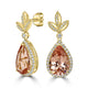 9.27tct Morganite Earring with 0.84tct Diamonds set in 18K Yellow Gold