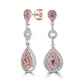 0.26tct Pink Diamond Earring with 0.98tct Diamonds set in 18K Two Tone Gold