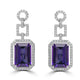 13.48tct Amethyst Earrings with 1.41tct Diamond set in 18K White Gold