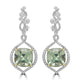 12.2tct Prasiolite Earrings with 1.2tct Diamond set in 18K Two Tone Gold