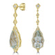 12.43tct Aquamarine Earrings with 0.97tct Diamond set in 18K Yellow Gold