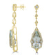 12.43tct Aquamarine Earrings with 0.97tct Diamond set in 18K Yellow Gold