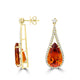 13.29tct Citrine Earrings with 1.11tct Diamond set in 18K Yellow Gold