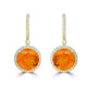 12.52tct Fire Opal Earrings with 1.42tct Diamond set in 18K Yellow Gold