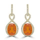 12.41tct Fire Opal Earrings with 1.8tct Diamond set in 18K Yellow Gold