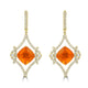 9.74tct Fire Opal Earrings with 1.68tct Diamond set in 18K Yellow Gold