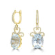 16.19tct Aquamarine Earrings with 0.53tct Diamond set in 18K Yellow Gold