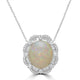 9.82ct Opal Pendants with 1.08tct Diamond set in 14K White Gold