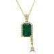 2.87ct Emerald Pendant with 0.24tct Diamonds set in 14K Yellow Gold