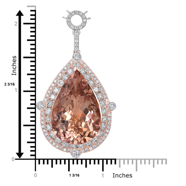 27.80ct Morganite Necklace with 3.16tct Diamonds set in 14K Two Tone Gold