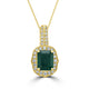 2.55ct Emerald Pendant with 0.37tct Diamonds set in 14K Yellow Gold