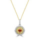 0.41ct Orange Diamond Pendants with 0.46tct Diamond set in 14K Two Tone Gold