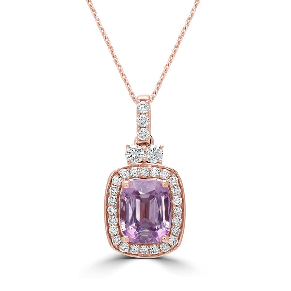 2.78ct Diaspore Pendants with 0.46tct Diamond set in 18K Rose Gold