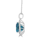 17.32ct Blue Zircon Pendant with 0.9tct Diamonds set in 18K White Gold