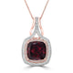 23.1ct Red Zircon Pendant with 0.78tct Diamonds set in 18K Two Tone Gold