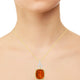 27.21ct Fire Opal Pendant with 0.55tct Diamonds set in 18K Two Tone Gold