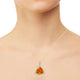 10.33ct Fire Opal Pendant with 0.12tct Diamonds set in 18K Yellow Gold