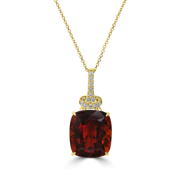 16.9ct Citrine Pendant with 0.21tct Diamonds set in 18K Yellow Gold