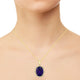 21.17ct Amethyst Pendant with 0.49tct Diamonds set in 18K Yellow Gold