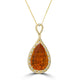 13.88ct Fire Opal Pendant with 0.63tct Diamonds set in 18K Yellow Gold