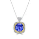 10.5ct Tanzanite Pendant with 0.6tct Diamonds set in 18K Two Tone Gold