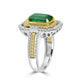 3.02ct Emerald Rings with 0.86tct Diamond set in 18K Two Tone Gold