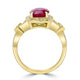 3.31ct  Ruby Rings with 0.43tct Diamond set in 14K Yellow Gold