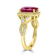 3.31ct  Ruby Rings with 0.43tct Diamond set in 14K Yellow Gold