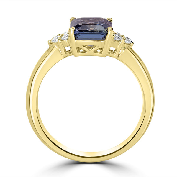 2.1ct Golden Ring with 0.12tct Diamonds set in 14K White Gold