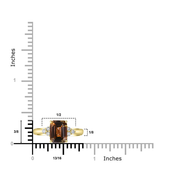 2.1ct Golden Ring with 0.12tct Diamonds set in 14K White Gold