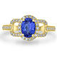 1.08ct Tanzanite Ring with 0.3tct Diamonds set in 14K Yellow Gold