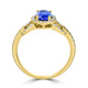 1.08ct Tanzanite Ring with 0.3tct Diamonds set in 14K Yellow Gold