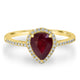 1.32ct Ruby Ring with 0.14tct Diamonds set in 14K Yellow Gold