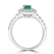 0.5ct Emerald Rings with 0.66tct Diamond set in Platinum 900