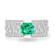 0.96ct Emerald Rings with 0.6tct Diamond set in Platinum 900