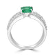 0.96ct Emerald Rings with 0.6tct Diamond set in Platinum 900