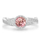 1.01ct Padparadscha Sapphire Rings with 0.26tct Diamond set in 14K White Gold