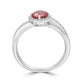 1.01ct Padparadscha Sapphire Rings with 0.26tct Diamond set in 14K White Gold