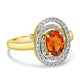 1.7ct Mandarin Garnet Ring with 0.3tct Diamonds set in 14K White Gold