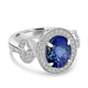 3.18ct Tanzanite Ring with 0.37tct Diamonds set in 14K White Gold