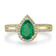 1.15ct Emerald Ring with 0.31tct Diamonds set in 14K Yellow Gold