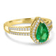 1.15ct Emerald Ring with 0.31tct Diamonds set in 14K Yellow Gold