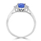 1.13ct Tanzanite Ring with 0.07tct Diamonds set in 14K White Gold