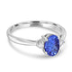 1.13ct Tanzanite Ring with 0.07tct Diamonds set in 14K White Gold